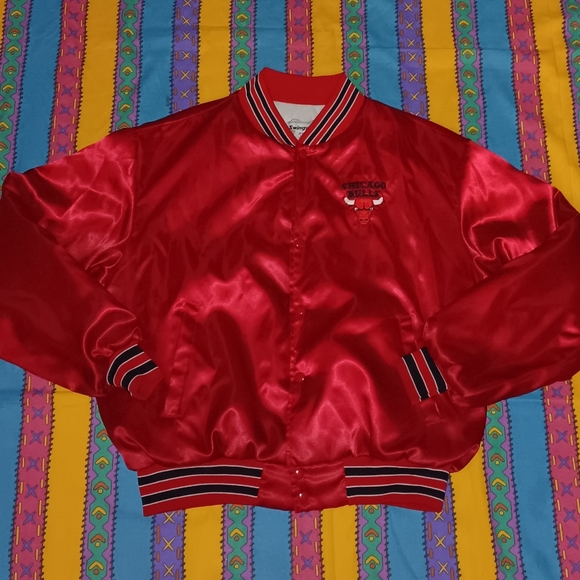80s Swingster Chicago Bulls Vintage Satin Jacket Michael Jordan - Picture 2 of 12